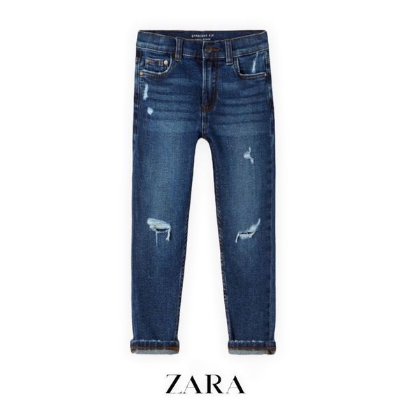 Zara Other - ZARA Kids | Blue | DESTROYED DARK WASH JEANS